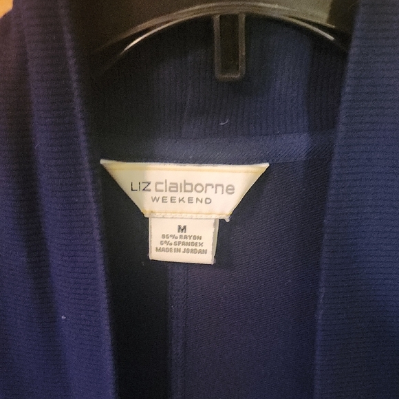Liz Claiborne Navy Open Cardigan - Picture 2 of 6